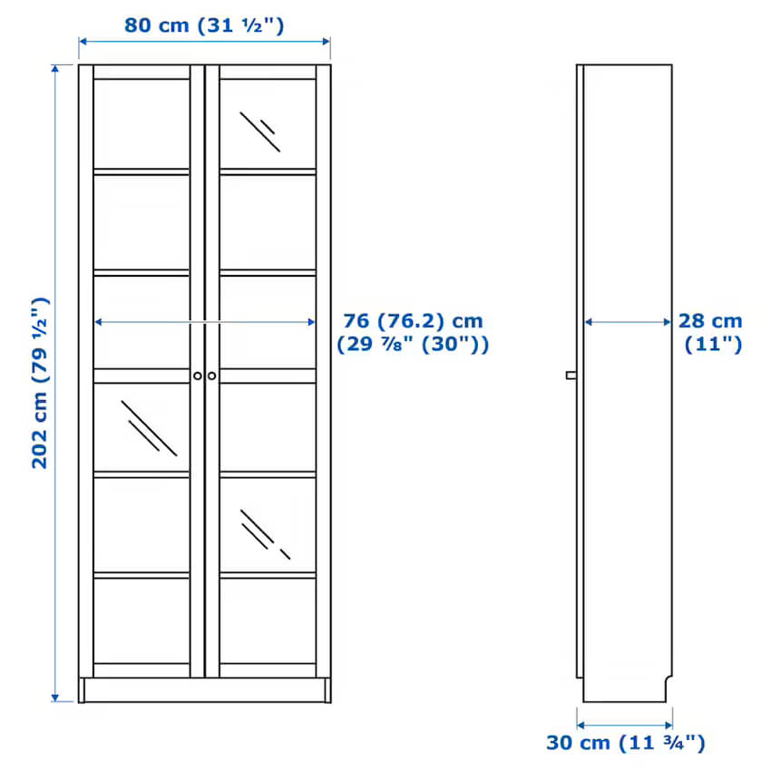 Billy Bookcase with glass doors